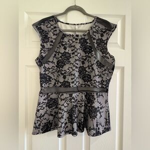 Elegant Black and White Lace Top